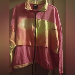 Nike Women's Vibrant Pink and Yellow Bomber Jacket